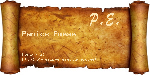 Panics Emese névjegykártya